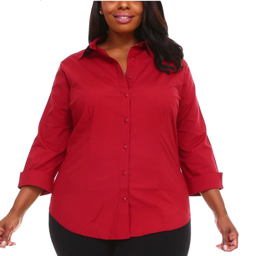 Worthinton Red Button Top 3 XL NWTS